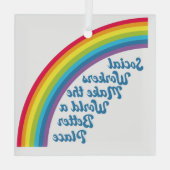 Sociaal werk Schitterende kerstcadeau voor regenbo Glas Ornament (Achterkant)