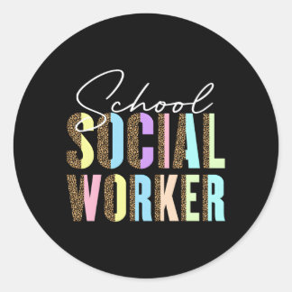 Sociaal werk Terug naar schooldag Sociale school Ronde Sticker