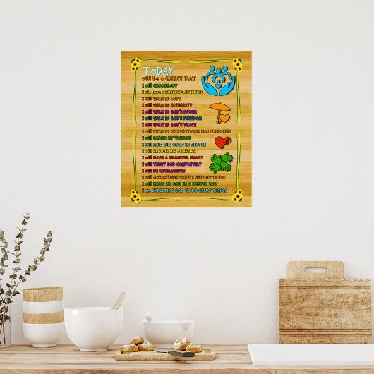 Sociaal werk vandaag is een geweldige dag Motivati Poster (Keuken)