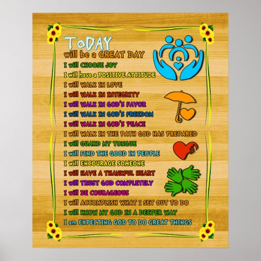 Sociaal werk vandaag is een geweldige dag Motivati Poster (Voorkant)