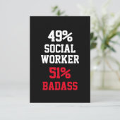 Sociaal Werker Badass Card Kaart (Staand voorkant)