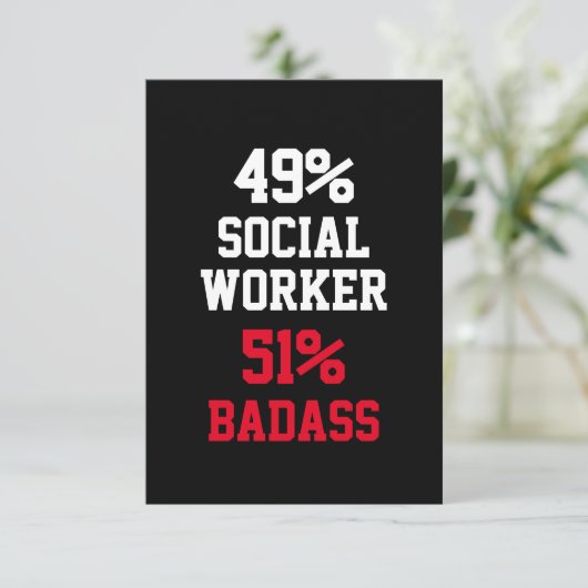Sociaal Werker Badass Kaart (Staand voorkant)