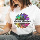 Sociaal werker Beroep Rainbow Zonnebloem T-shirt