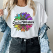 Sociaal werker Beroep Rainbow Zonnebloem T-shirt