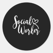 Sociaal werker beroep ronde sticker (Voorkant)