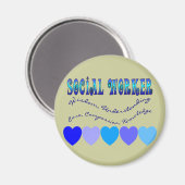 Sociaal werker BLUE HEARTS Magneet (Voorkant / Achterkant)