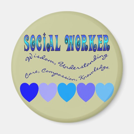 Sociaal werker BLUE HEARTS Magneet (Voorkant)
