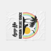 Sociaal werker buiten dienst regenboog einde schoo fleece deken (Voorkant (Horizontaal))