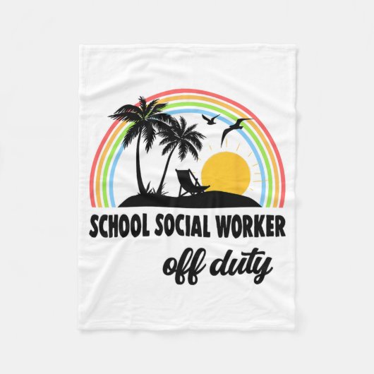 Sociaal werker buiten dienst regenboog einde schoo fleece deken (Voorkant)