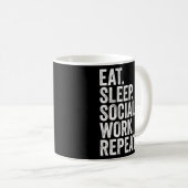 Sociaal werker Eet Slaap Sociaal werk Herhalen Koffiemok (Voorkant rechts)