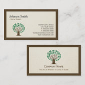 Sociaal werker - Elegant boomsymbool Visitekaartje (Voorkant / Achterkant)