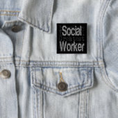 Sociaal werker: extraordinaire vierkante button 5,1 cm (In situ)