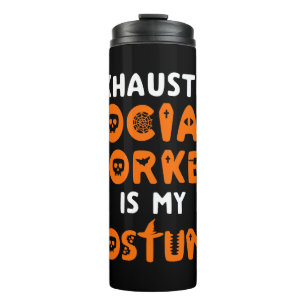 Sociaal werker Halloween Shirt Funny Social Work Thermosbeker