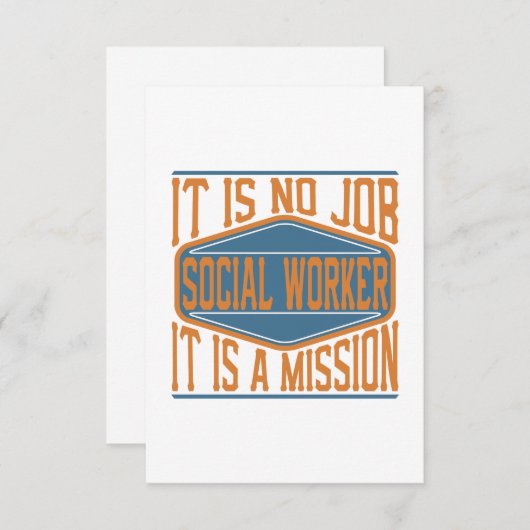 Sociaal werker - Het is geen baan, het is een miss Bedankkaart (Voorkant / Achterkant)