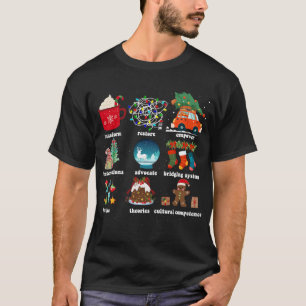 Sociaal werker kerst retro t-shirt
