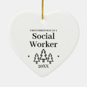 Sociaal werker Nieuwe baan Kerstmis Keramisch Ornament (Achterkant)
