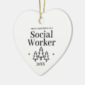 Sociaal werker Nieuwe baan Kerstmis Keramisch Ornament (Links)