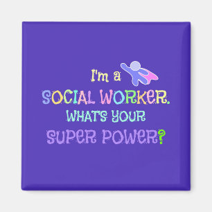 Sociaal werker, Pastel Text Funky Design Magneet