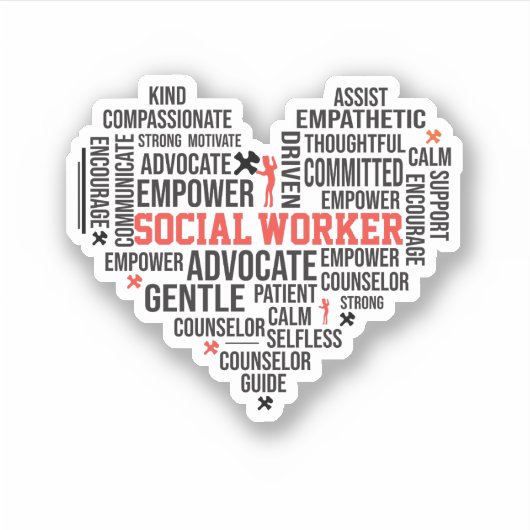 Sociaal werker, Student Afstuderen, School Counsel Sticker (Voorkant)