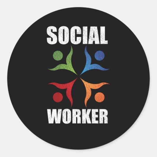 Sociaal werker Tal Gezondheidszorg Zelfzorg Beroep Ronde Sticker (Voorkant)