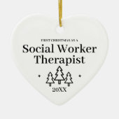 Sociaal werker Therapeut Nieuwe Job Kerstmis Keramisch Ornament (Voorkant)