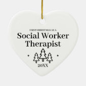 Sociaal werker Therapeut Nieuwe Job Kerstmis Keramisch Ornament (Achterkant)