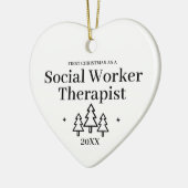 Sociaal werker Therapeut Nieuwe Job Kerstmis Keramisch Ornament (Links)