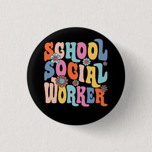 Sociaal werker van de Groovy-school die vaardighed Ronde Button 3,2 Cm