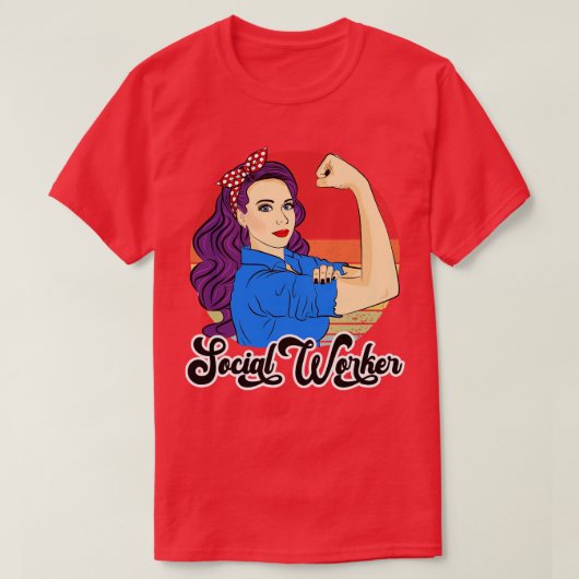 Sociaal werker Vrouw Gift Caseworker Stron T-shirt (Design voorkant)