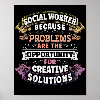 Sociaal werkerOmdat problemen zijn Poster