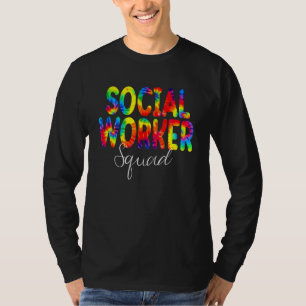 Sociaal Werkers Team Tie Dye Terug Naar School Waa T-shirt