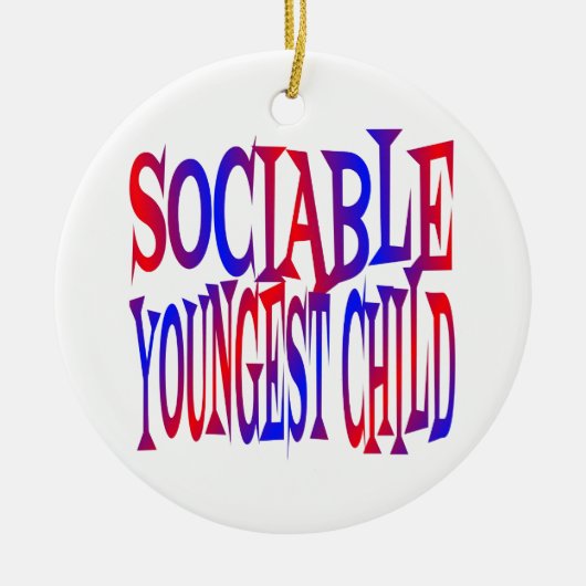 Sociabel jongste kind keramisch ornament (Voorkant)