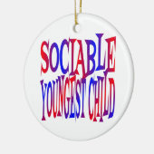 Sociabel jongste kind keramisch ornament (Links)