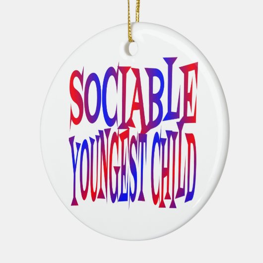 Sociabel jongste kind keramisch ornament (Links)