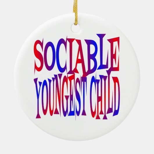 Sociabel jongste kind keramisch ornament (Achterkant)