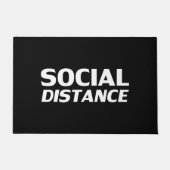 Social Afstand moderne typografie grappig zwart Deurmat (Voorkant)