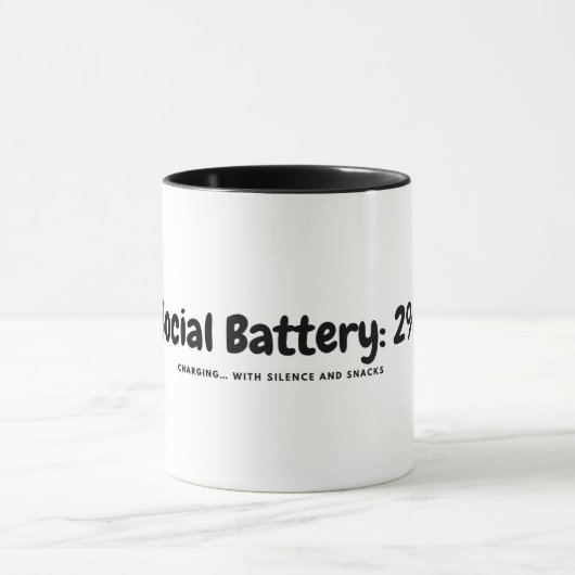 Social Battery 2% Mok – Grappig cadeau (Midden)
