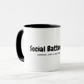 Social Battery 2% Mok – Grappig cadeau (Voorkant links)