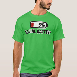 Social Battery 5% Funny Introvert T-shirt