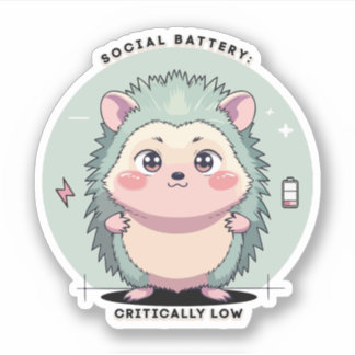 Social Battery Critically Low – Relatable Mood Sticker