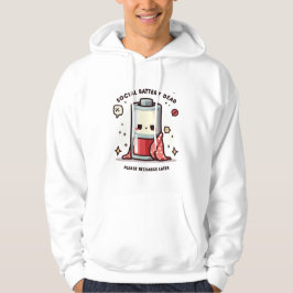Social Battery Dead Hoodie Funny Introvert Saying