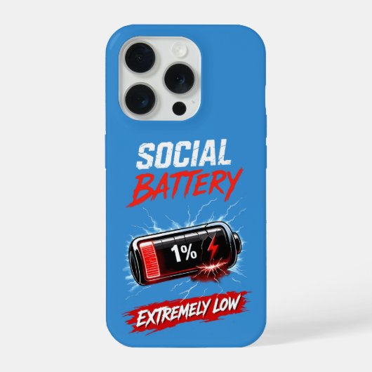 Social Battery Extremely Low – Funny Introvert  iPhone Hoesje (Achterkant)