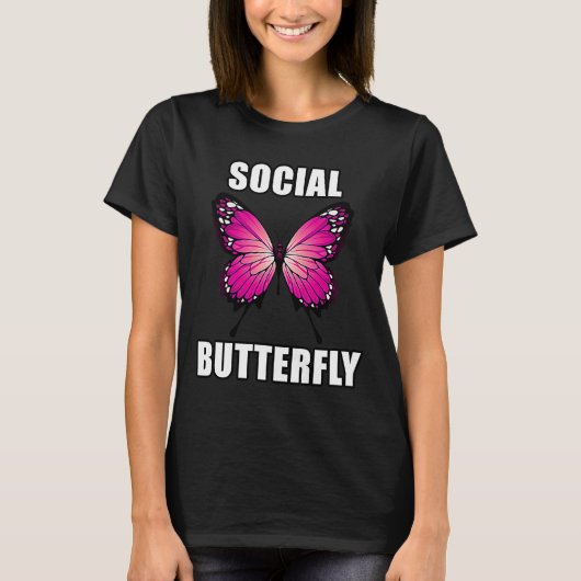Social Butterfly-thema T-shirt (Voorkant)