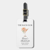 Social Club Blush Cocktail Bruidsmeisje Trip Bagagelabel (Voorkant verticaal)