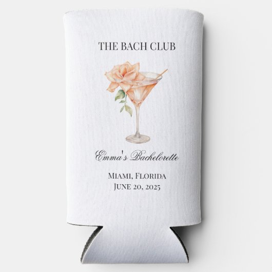 Social Club Blush Cocktail Custom Bruidsmeisje Seltzer Blikjeskoeler (Voorkant)