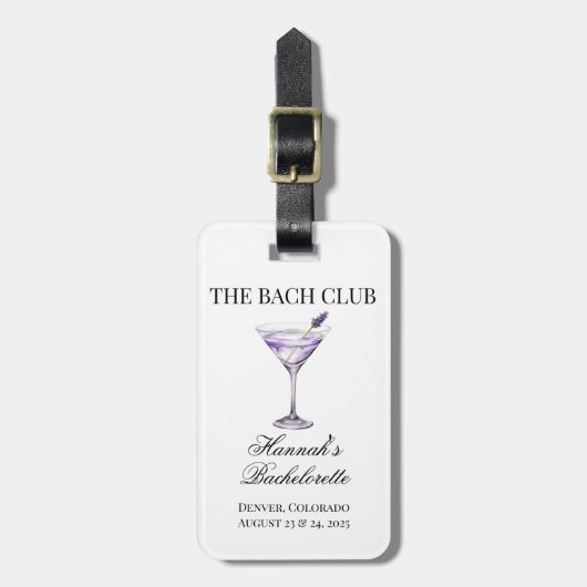 Social Club Lavendel Cocktail De Bach Meisjes Reis Bagagelabel (Voorkant verticaal)