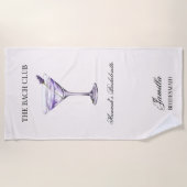 Social Club Lavendel Cocktail De Bach Meisjes Reis Strandlaken (Voorkant)