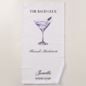 Social Club Lavendel Cocktail De Bach Meisjes Reis Strandlaken (Voorkant)