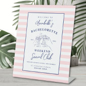 Social Club Preppy Bachelorette Party Welkomstbord Reclamebord Met Voetstuk