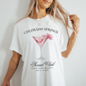 Social Club Roze Bachelorette Party Locatie T-shirt